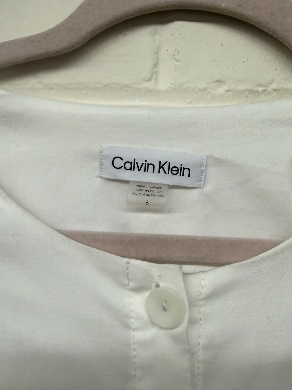 NWT Calvin Klein White Pintuck Fit and Flare Button Down Midi Dress Size 6